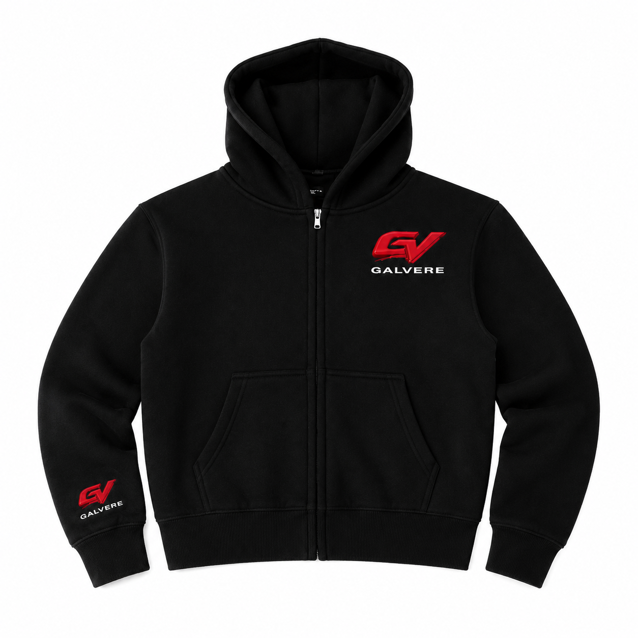 GV Signature Zip Hoodie – Black & Heather Grey